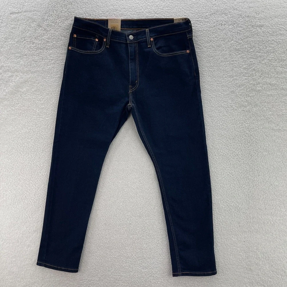 Levis Jeans Mens 36x30 Blue 512 Slim Taper Dark Wash Stretch Denim Preppy Grunge